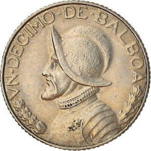 Panama 1/10 Balboa Coin | Vasco Nunez de Balboa | 1996 - 2019