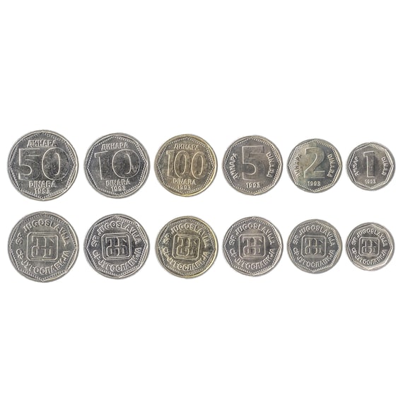 50 UNC set 10 5 SERBIA YUGOSLAVIA 100 Dinara issue 1993-6 pc 2 1