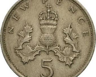 イギリス新ペンス、5新ペンス、1970年、イギリスのヴィンテージ