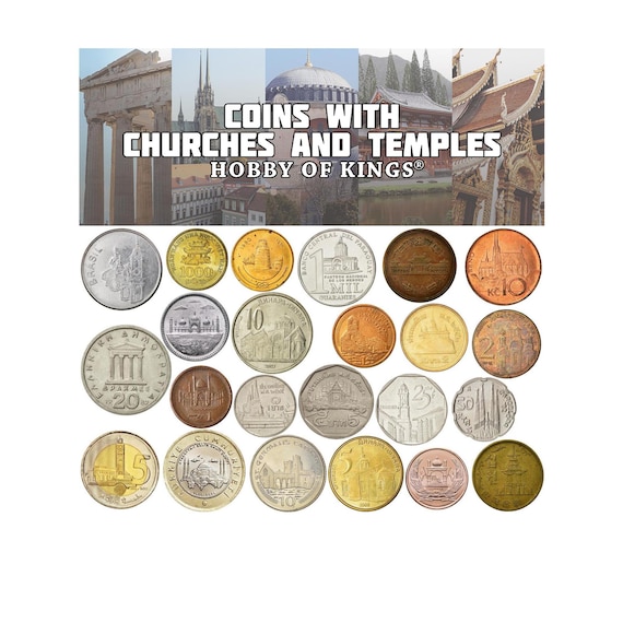 Houses of Worship Coin Collection: Church, Temple, Mosque, Shrine