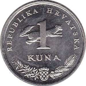 Croatian Coin Croatia 1 Kuna | Marten | Nightingale Bird | 2014