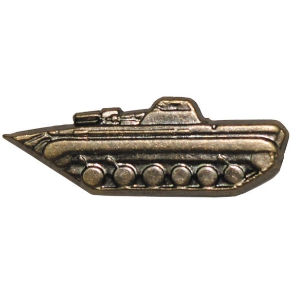 New Czechoslovakian Army Brass Emblem Mechanized Troops Badge Tank Insignia