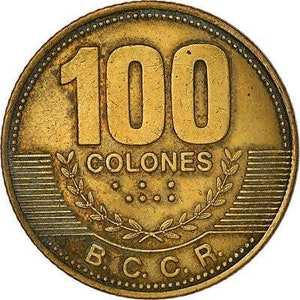 Moneda Costa Rica / 100 Colones / Estrellas / Volcno / Barco / Sol / 2006 - 2017
