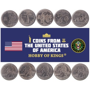 American 5 Coin Set 1/4 Dollar | George Washington | Der Alte Vom Berg | Susanne Konstante | Gott sei Dank | USA| Jahr 2000