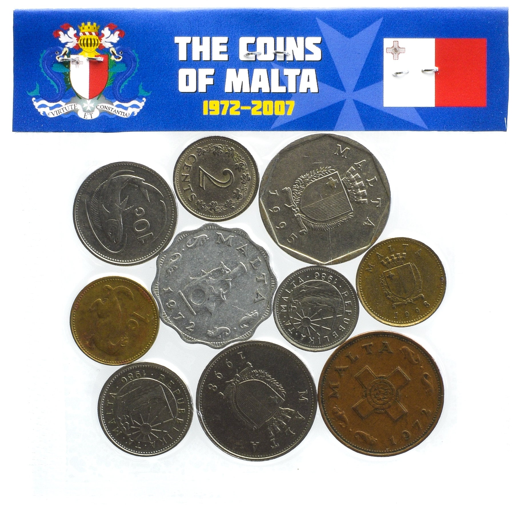 10 Pièces différentes de Malte. Old Collectible Maltese Money, Exotic  Foreign Currency: Cents, Mils, Lira depuis 1972 -  France