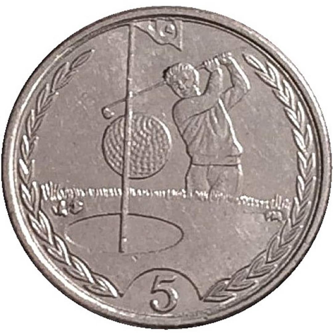 マン島コイン マン島 5ペンス | エリザベス2世女王 | ゴルフ | 1998 - 1999 - Etsy 日本