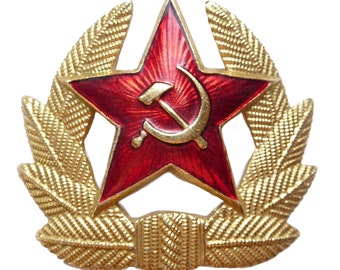 USSR Sovjetleger RED STAR Hat Badge / Cap Kokarde / Emaille Pin met hamer & sikkel