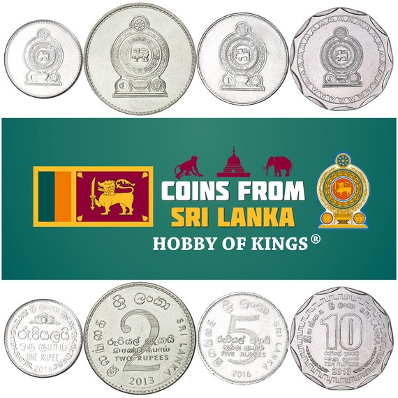 Sri Lankan 4 Coin Set 1 2 5 10 Rupees | Sri Lanka | 2013 - 2016