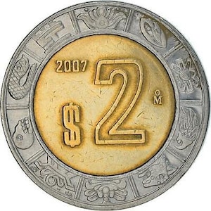 Mexico 2 Pesos | Aztec calendar | Piedra del Sol Coin 1996 - 2021