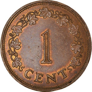 Malteser Münze Malta 1 Cent | Georgskreuz | 1972 - 1982