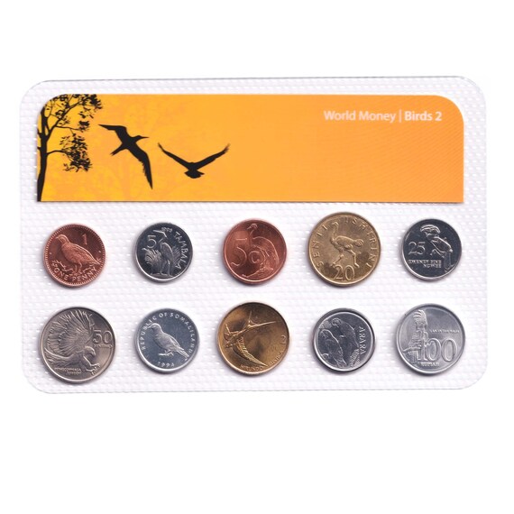 10 Coin Set | World Birds | Hornbill | Ostrich | Crane | Heron | Partridge | Cockatoo | Parrots | Swallow | Dove | Eagle