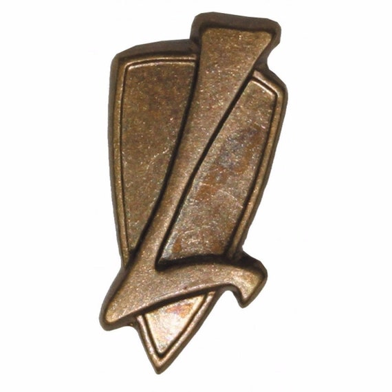 Czechoslovakian Army Uniform Badges Logistics Division Capital L Letter Pins (Bronze and Silver colors)