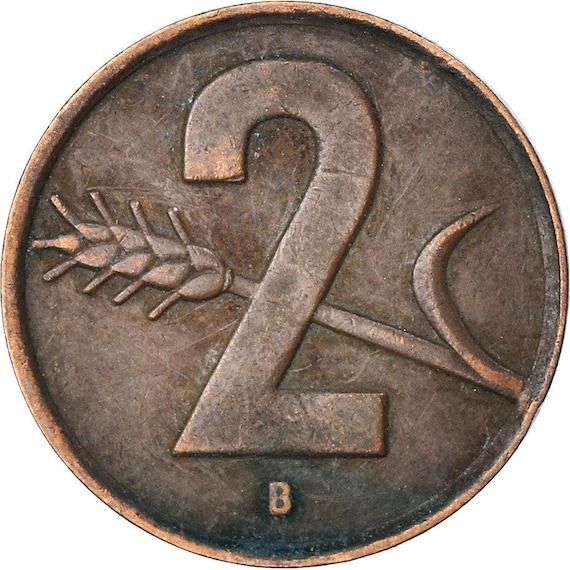Swiss Coin Switzerland 2 Rappen | Wheat Spike | Swiss Cross | 1948