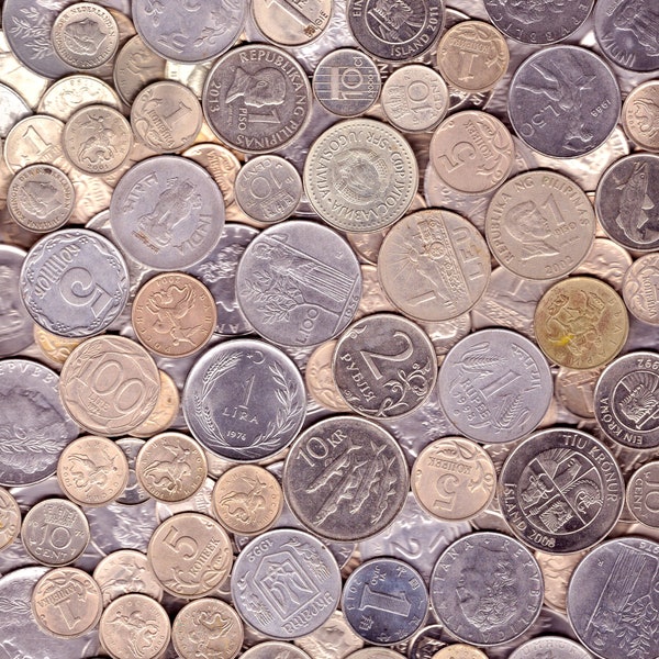 1lb Steel World Coins: Foreign Collectible Coins (Approx. 100)