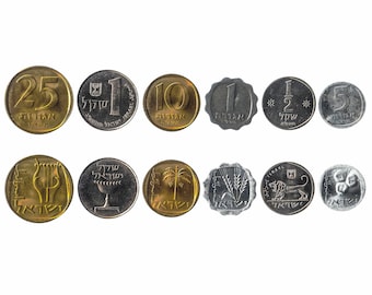 Israeli Coin Set: 1960-1985 UNC Agorot & Sheqel, Middle East Currency