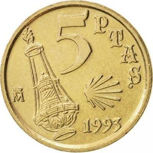 Spain 5 Pesetas Coin | Jacobeo | 1993