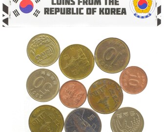 South Korean Coins 1 - 100 Won | Temple Geobukseon Turtle