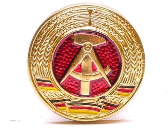 East German DDR National Peoples Army Military NVA Soldier Hat Pin Cockade Cap Badge