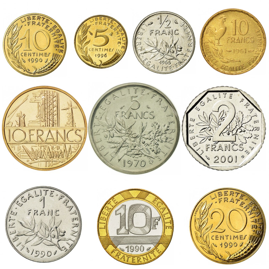 Monedas francesas Antiguo dinero coleccionable / República Francesa Vintage  Set de 10 / 5 céntimos 10 francos Gallo Libertad Marianne 1959 2002 -   España
