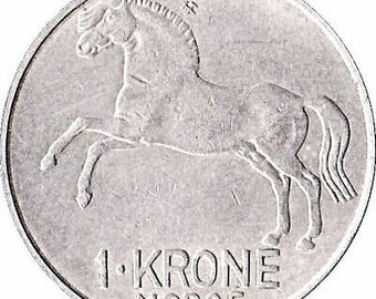 ノルウェー 1クローネ - オラフ5世コイン KM409 1958 - 1973 - Etsy 日本