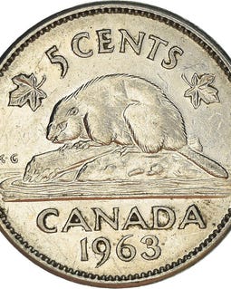 カナダ硬貨 カナダ 5セント | エリザベス2世 | ビーバー | 1963 - 1964