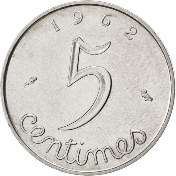 France 5 Centimes Coin 1960 - 1964 KM 927 | Circulated Collectible French Currency | Grain Spring