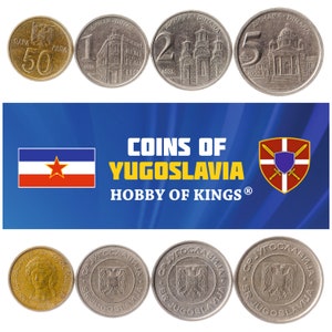 Jugoslawien 4 Münzset 50 Para 1 2 5 Dinara | Jugoslawien Nationalbank | Gračanica Kloster | Jugoslawisches Parlament | 2000 - 2002