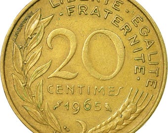 1963年レピュブリック・フランセーズ・フランス20サンタイムコイン3枚