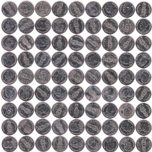 Thailand 100 Coins 1 Baht - Rama X 1st Portrait | Thai Currency for Jewelry Crafting Material for Rings Cufflinks Pins