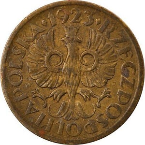 Moneta Polacca 5 Groszy / Aquila / Polonia / 1923