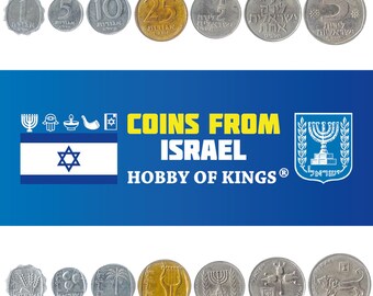 Set 15 Different Israeli Old Coins lot Collection israel Collectible Numismatic 