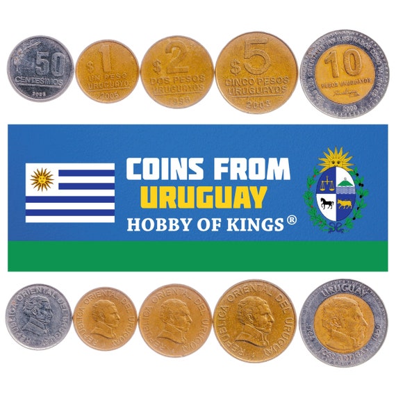 Uruguayan 6 Coin Set 10 20 50 Centésimos 1 5 10 Nuevos Pesos | Horse | Jose Gervasio Artigas | Scale | Uruguay | 1980 - 1981