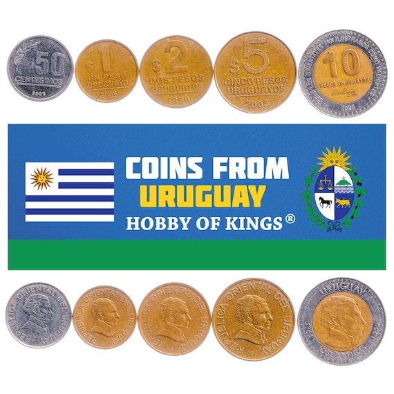 Uruguayan 6 Coin Set 10 20 50 Centésimos 1 5 10 Nuevos Pesos | Horse | Jose Gervasio Artigas | Scale | Uruguay | 1980 - 1981