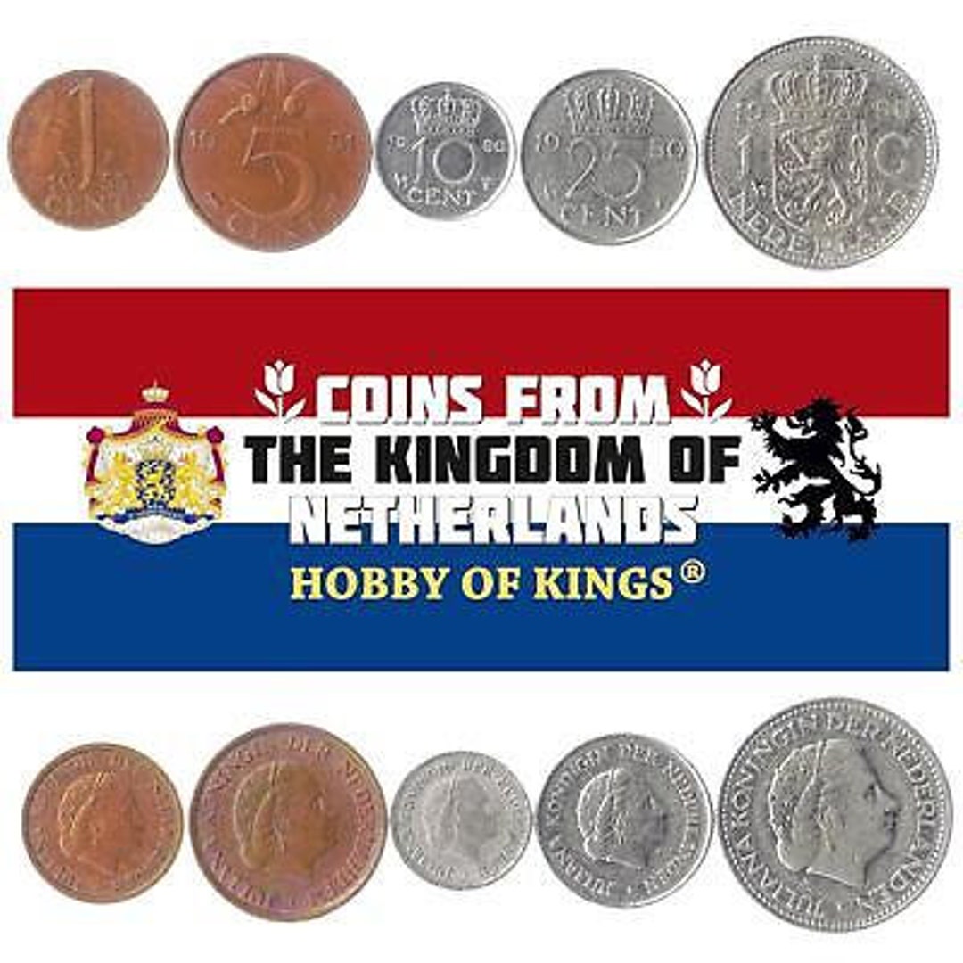 旧貨幣コインセット 5枚セット オランダ 5 枚コインセット 1 5 10 25 セント 1 グルデン | 1950