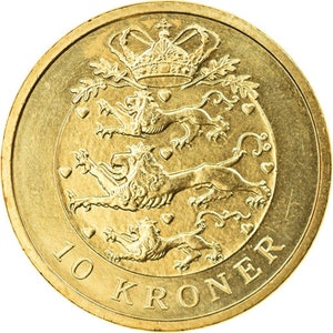 Pièce danoise de 10 couronnes | La reine Margrethe II 4ème portrait | Danemark | 2004 - 2010