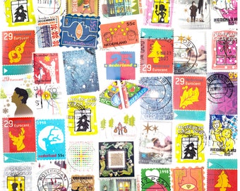 1000 Christmas Used Postage Stamps | Netherlands | Dutch Mixed Philately | Off Paper