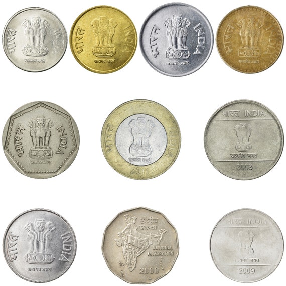 10 India Coins | Indian Currency Collection | 1 2 5 10 Rupees | Foreign Money | Collectible Coins | 1983 - 2019