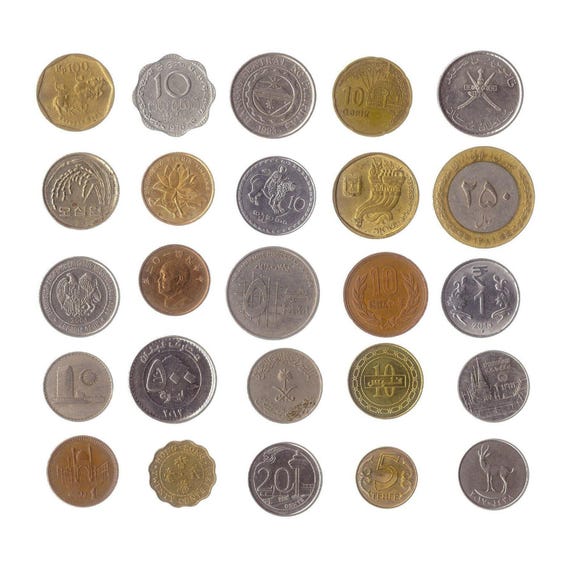 Coins Picked Randomly From Different Asian Countries. Old Valuable Collectible Coins.