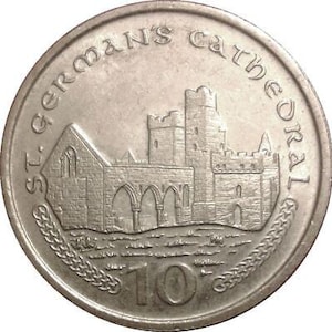 Manx Coin Isle of Man 10 Pence | Elizabeth II | Cathedral Ruins | 2000 - 2003
