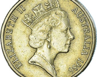 オーストラリア硬貨 1ドル | エリザベス2世 | 国際平和年 | 1986年