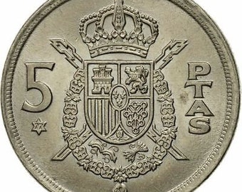Spain 5 Pesetas Coin - Juan Carlos I |KM807 | 1975