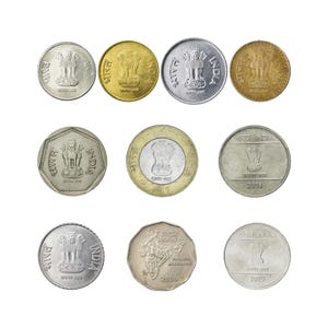 Colección de monedas de rupia india: conjunto de monedas extranjeras de 1983 a 2019