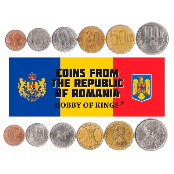 Romanian 6 Coin Set 1 5 10 20 50 100 Lei | Stephen the Great | Alexandru Ioan Cuza | Michael the Brave | 1990 - 1996