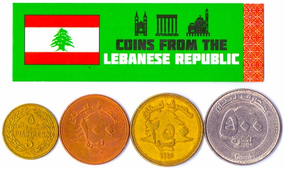 4 Lebanese Coins Different Arab Collectible Coins Foreign Currency