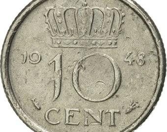 オランダ 10セント硬貨 | ウィルヘルミナ女王 | 1948年 - Etsy 日本