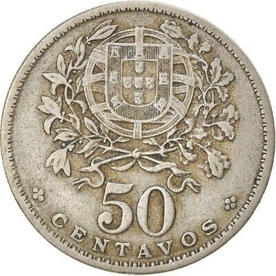 4228.　極美品　1927年　ポルトガル領　アンゴラ　50センタボス　海外硬貨 4228. 極美品 1927年 ポルトガル領 アンゴラ 50センタボス 海外