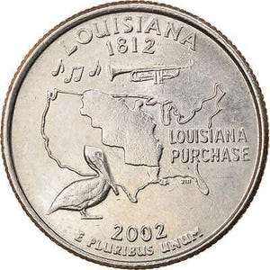 United States | 1/4 Dollar Coin | George Washington | Louisiana | 2002