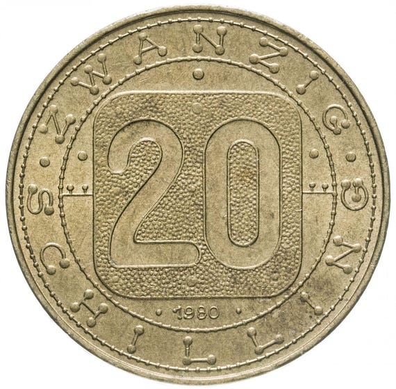 オーストリア | 20シリング硬貨 | 1980年 - 1993年 - Etsy 日本 オーストリア | 20シリング硬貨 | 1980年 - 1993年 - Etsy 日本