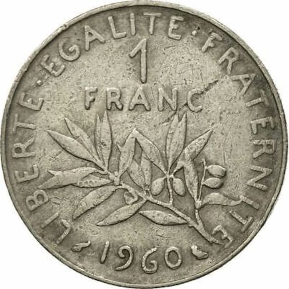 フランス硬貨 1フラン | 署名 O. Roty | フランス | 1959 - 2001