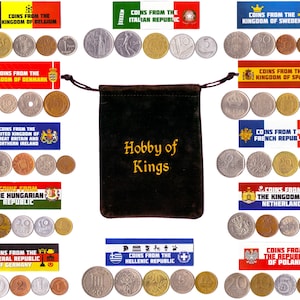 60 Old Coins From 12 Different Countries In Europe. Collectible Coins For Gifts